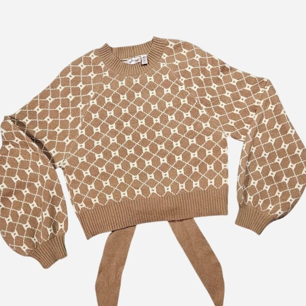 Willow Tan and Cream Geometric Women's Sweater